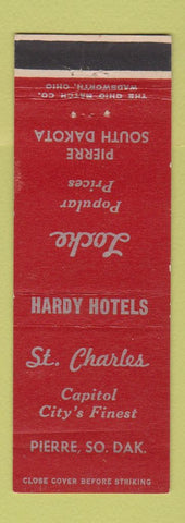 Matchbook Cover - St Charles Hotel Pierre SD Hardy HOTels