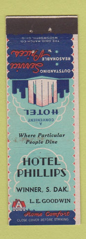 Matchbook Cover - Hotel Phillips Winner SD LE Goodwin