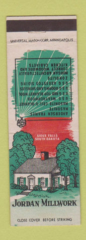 Matchbook Cover - Jordan Millwork Sioux Falls SD