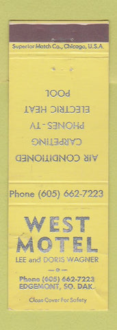 Matchbook Cover - West Motel Edgemont SD WEAR