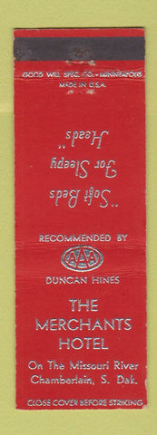 Matchbook Cover - Merchants Hotel Chamberlain SD