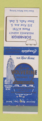 Matchbook Cover - Wolverine Insurance Dornberger Sioux Falls SD