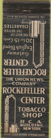Matchbook Cover - Rockefeller Center Tobacco Shop POOR