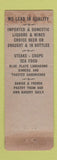Matchbook Cover - Belmont Restaurant Alco Wilkes Barre PA WEAR