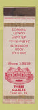 Matchbook Cover - Three Gables Camp Hill PA restaurant WEAR