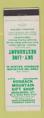 Matchbook Cover - Hogback Mountain Gift Shop Sky Line Restaurant Marlboro VT
