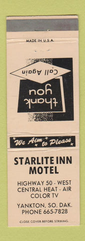 Matchbook Cover - Starlite Inn Motel Yankton SD