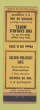 Matchbook Cover - Earlola Motel Spencer SD Golden Pheasant Cafe WORN