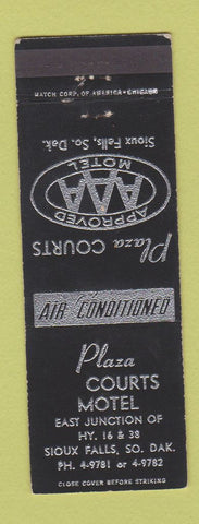 Matchbook Cover - Plaza Courts Motel Sioux Falls SD