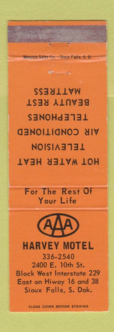 Matchbook Cover - Harvey Motel Sioux Falls SD