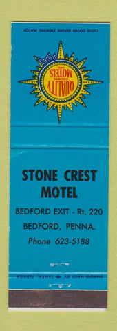 Matchbook Cover - Stone Crest Motel Bedford PA Quality Motels