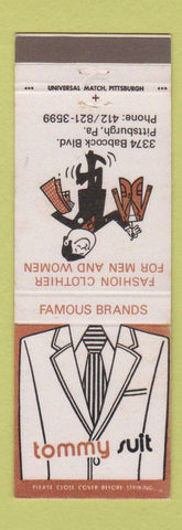 Matchbook Cover - Tommy Suit Clothes Pittsburgh PA