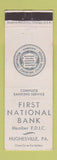 Matchbook Cover - First National Bank Hughesville PA