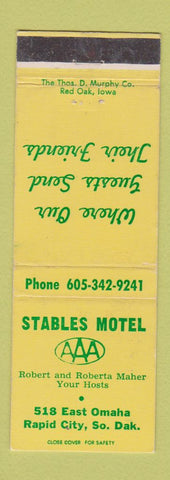 Matchbook Cover - Stables Motel Rapid City SD