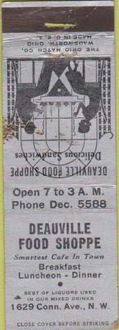 Matchbook Cover - Deauville Food Shop Washington DC POOR