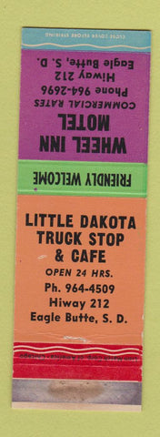 Matchbook Cover - Wheel Inn Motel Eagle Butte SD Little Dakota Truck Stop WEAR