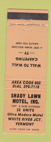 Matchbook Cover - Shady Lawn Motel White River Junction VT