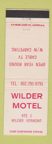 Matchbook Cover - Wilder Motel Wilder VT