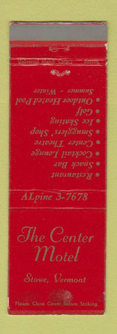 Matchbook Cover - Center Motel Stowe VT WEAR