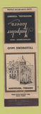 Matchbook Cover - Montpelier Tavern VT low phone #