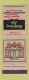 Matchbook Cover - Middlebury Inn VT