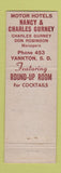 Matchbook Cover - Robbie's Package Liquor Yankton SD Motor Hotels Nancy Gurney