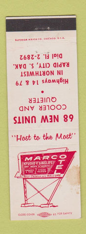 Matchbook Cover - Marco Motel Rapid City SD WORN STAINED