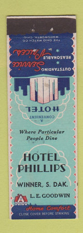 Matchbook Cover - Hotel Phillips Winner SD LE Goodwin