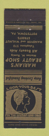 Matchbook Cover - Marian's Beauty Shop Pottstown PA girlie