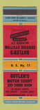 Matchbook Cover - Butler's Motor Court Jacksonboro SC