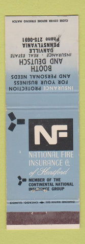 Matchbook Cover - National Fire Insurance Danville PA Convention