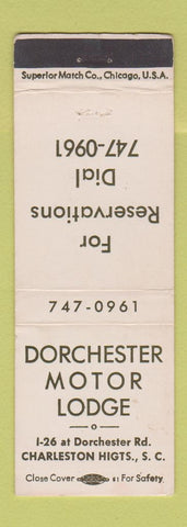 Matchbook Cover - Dorchester Motor Lodge Charleston Heights SC