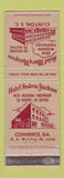 Matchbook Cover - Hotel Andrew Jackson Commerce GA Mary Musgrove Clinton SC