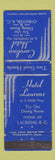 Matchbook Cover - Hotel Laurens SC Carolina Hotel Chester SC CREASE