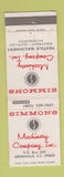 Matchbook Cover - Simmons Machinery Company Greenville SC WEAR