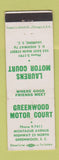 Matchbook Cover - Greenwood Motor Court SC Laurens