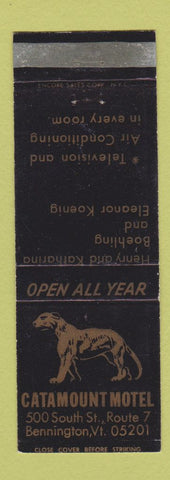 Matchbook Cover - Catamount Motel Bennington VT WEAR