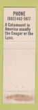 Matchbook Cover - Catamount Motel Bennington VT WEAR