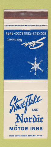 Matchbook Cover - Stoe Flake and Nordic Motor Inns Stowe VT