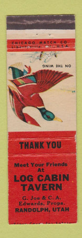 Matchbook Cover - Log Cabin Tavern Randolph UT