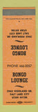 Matchbook Cover - Bongo Lounge Salt Lake City UT ORANGE
