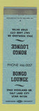 Matchbook Cover - Bongo Lounge Salt Lake City UT BLUE WEAR