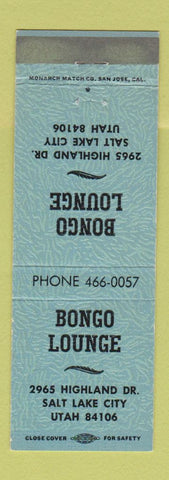 Matchbook Cover - Bongo Lounge Salt Lake City UT BLUE WEAR