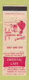 Matchbook Cover - Oriental Cafe Salt Lake City UT Chinese