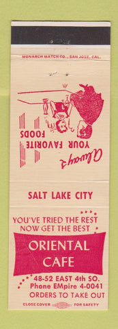 Matchbook Cover - Oriental Cafe Salt Lake City UT Chinese