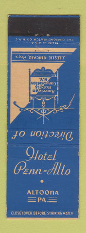 Matchbook Cover - Hotel Penn Alto Altoona PA