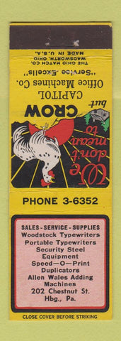 Matchbook Cover - Capitol Office Machines Typewriters Harrisburgh PA