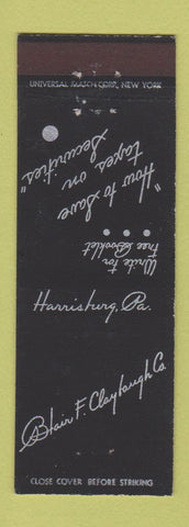 Matchbook Cover - Blair Claybaugh Company Harrisburg PA