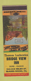 Matchbook Cover - Thomas Lachowicz Bridge View Inn McKees Rocks PA