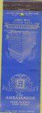 Matchbook Cover - Ambassador Hotel New York City